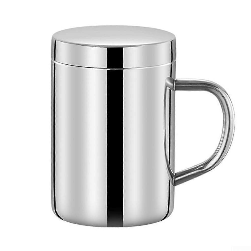 Doublewalled aesthetic drinking cup with secure lid,  for comfort and convenience