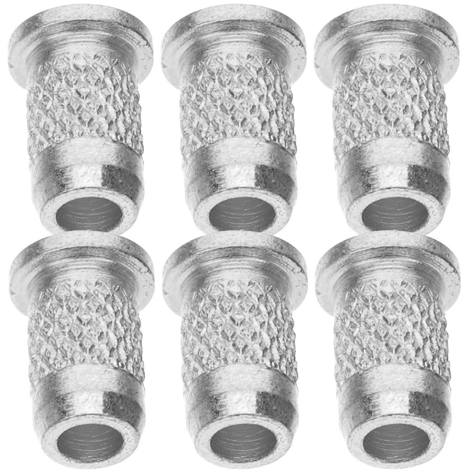 Electric Guitar Parts 6Pcs String Ferrules For Musical Instruments Use 0.28x0.24x0.24in Silver Vibration Enhancement