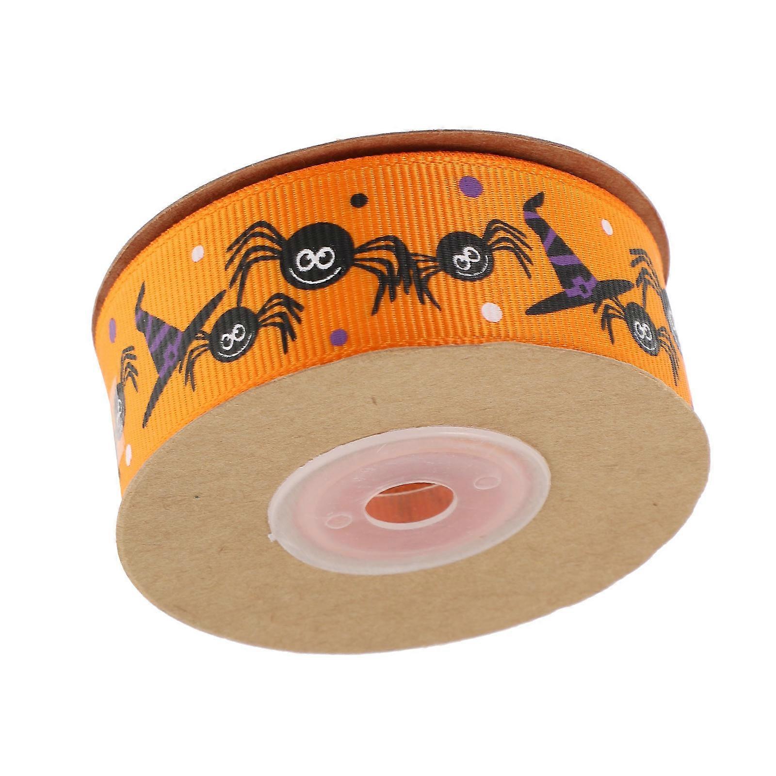 Creative Halloween Ribbons Decorative Ribbon For Gift Wrapping 1 Roll 10 Yards X 2.5CM Ideal For Holiday Celebrations Orange