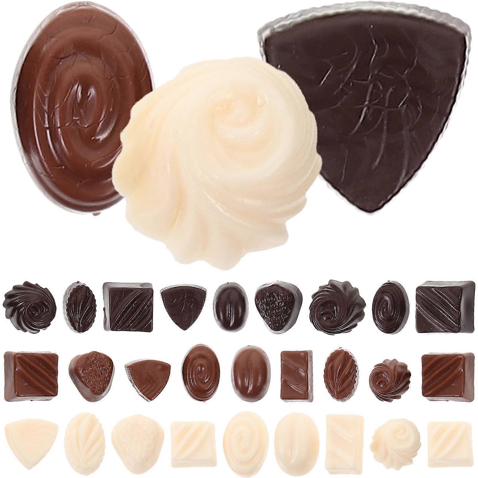 Simulated Chocolate Model Artificial Chocolate Props for DIY 30Pcs PVC Material