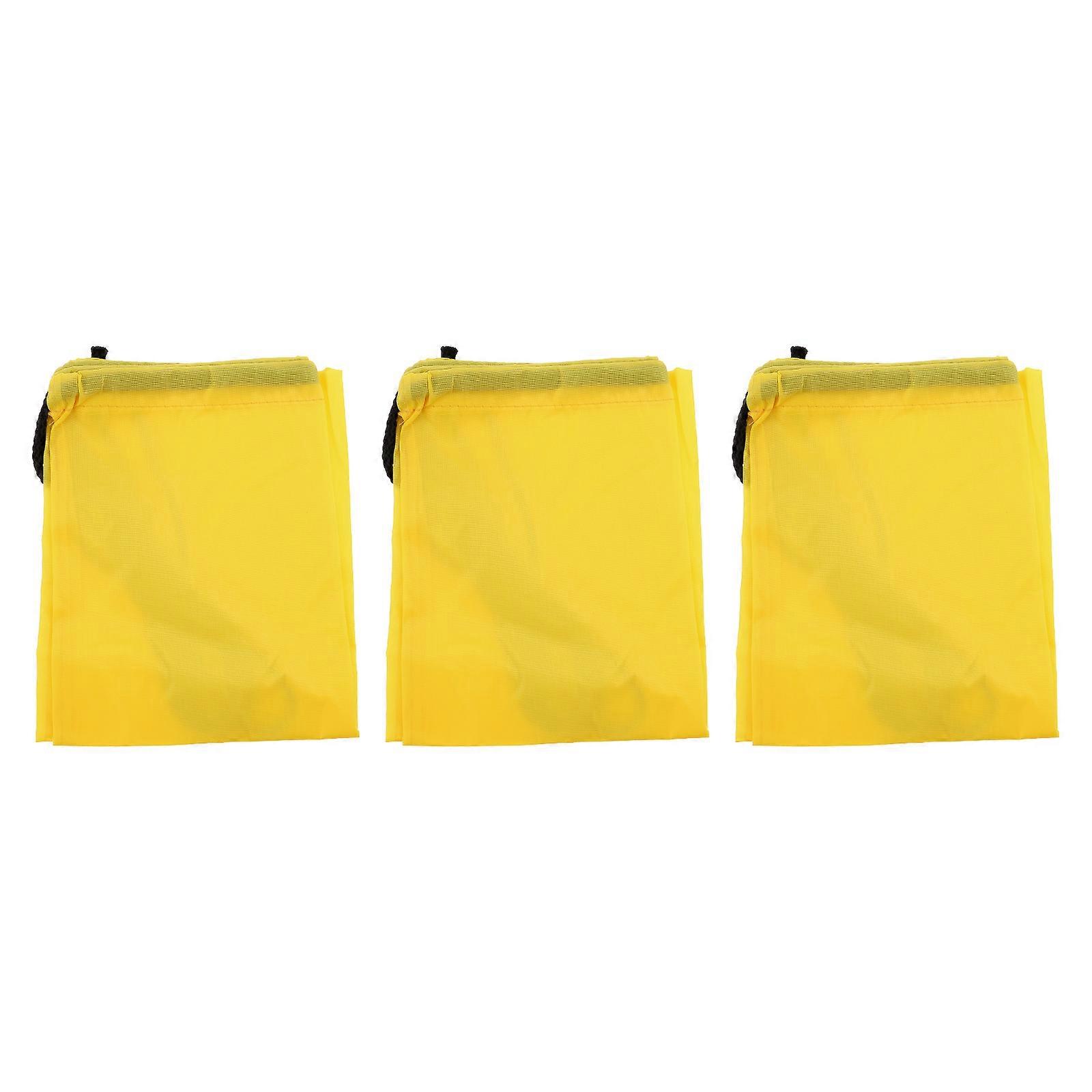 Waterproof Drawstring Backpack 3Set Ideal For Sports Traveling And Daily Use Yellow Made Of 210D Polyester
