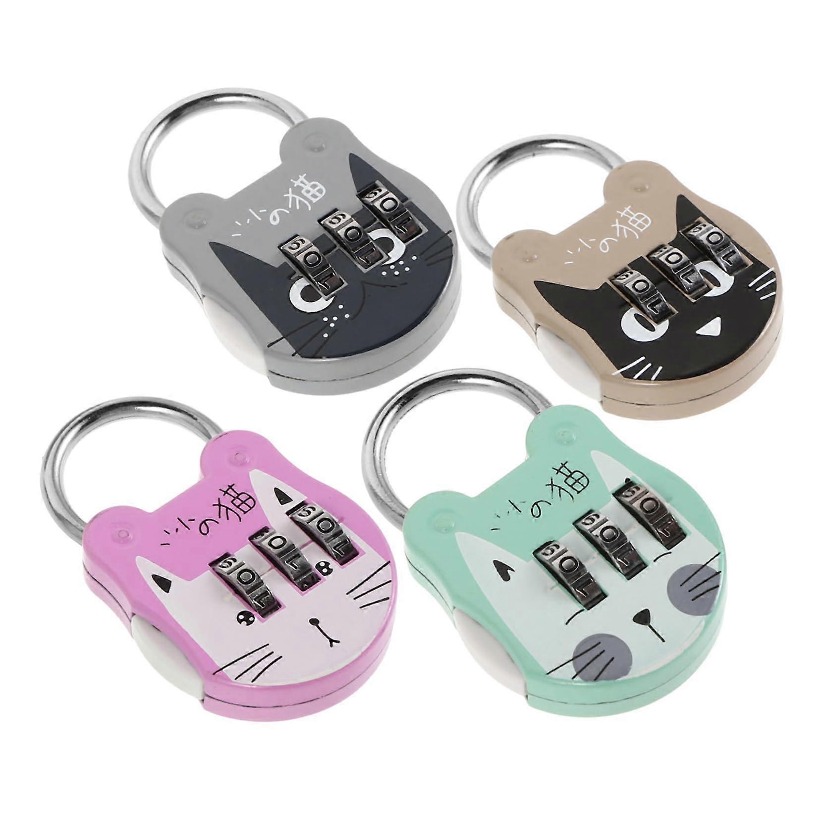 4 Pack Funny Padlocks Multi-Function Combination Locks for Cabinets Bags Travel Weatherproof High-Temperature Resistant