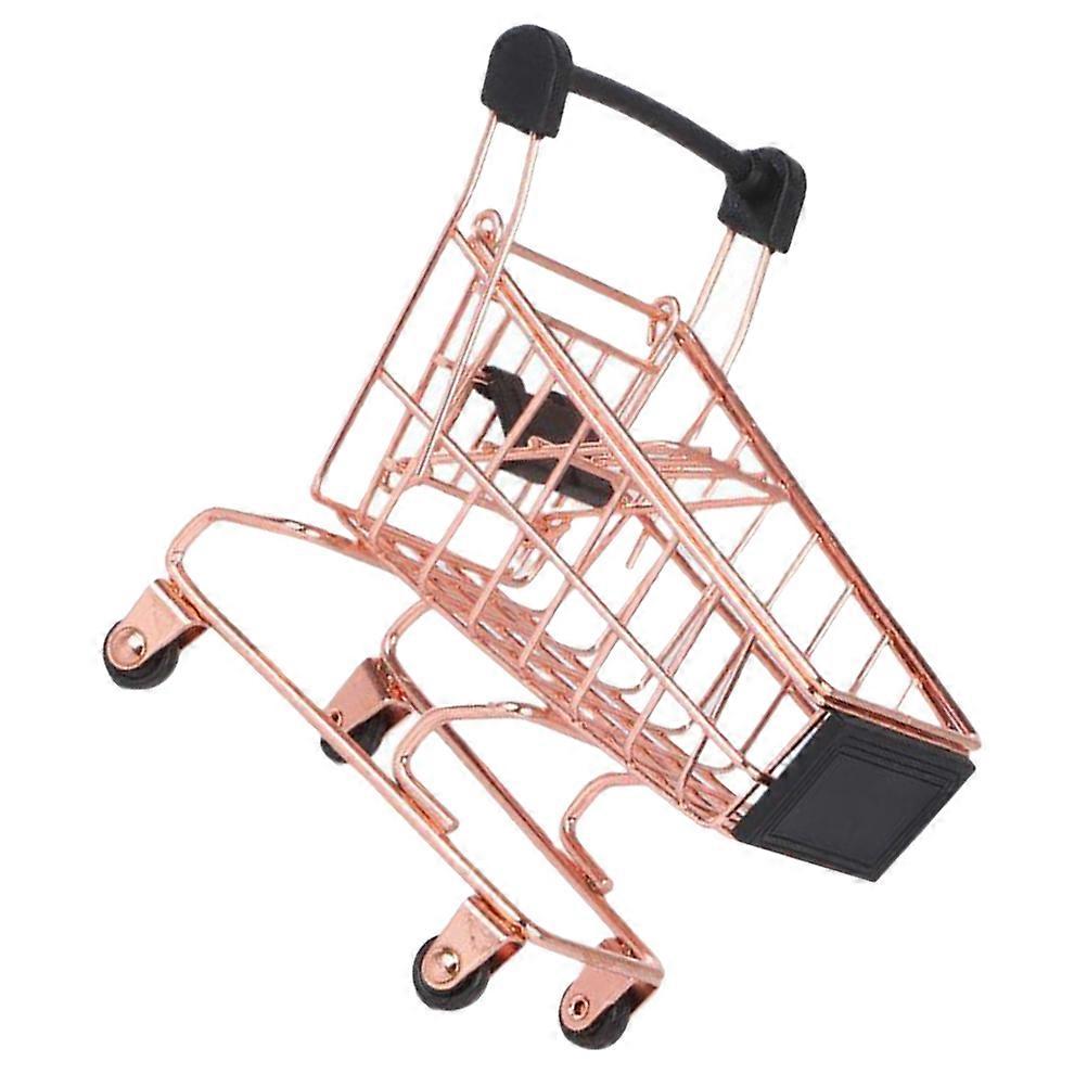 Mini Shopping Trolley Toy Children Child's Playtime Golden Iron Function 1Set