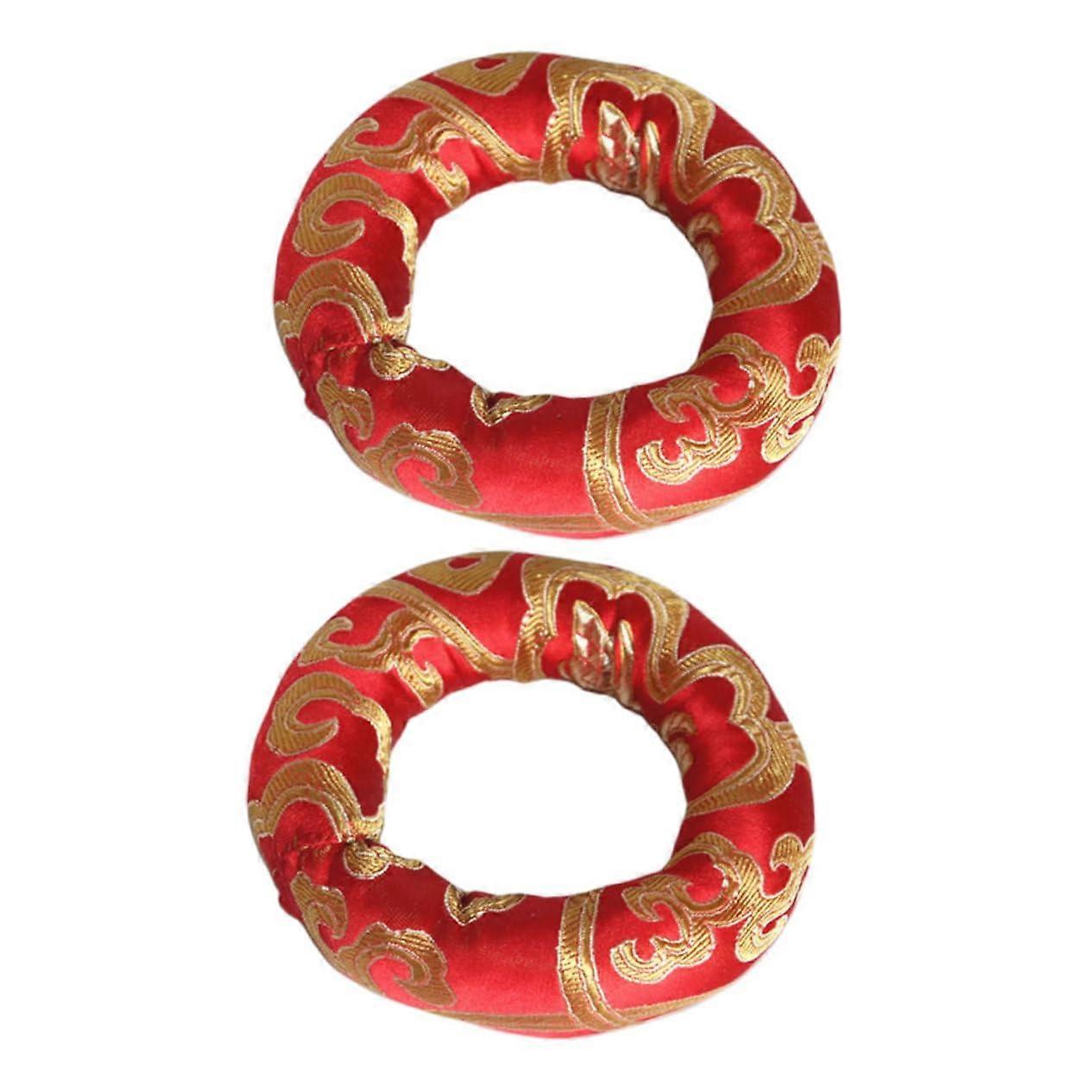 2 pieces cotton cushions for Tibetan singing bowls, round shaped pillows for singing bowls, support pads for handmade design