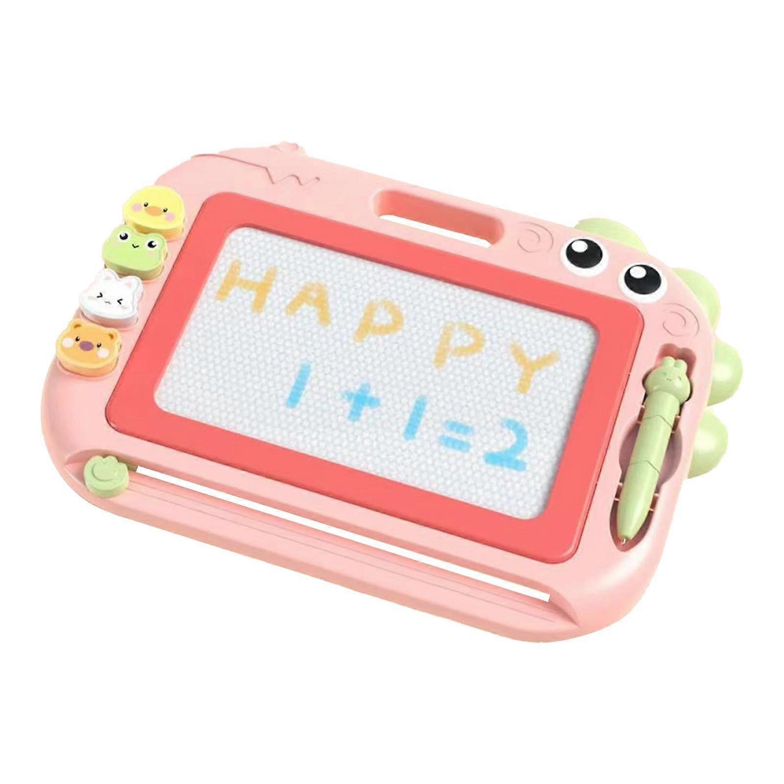 Magnetic Doodle Board, Colorful Mat with Detachable Legs, Erasable Learning Sketch Pad Pink