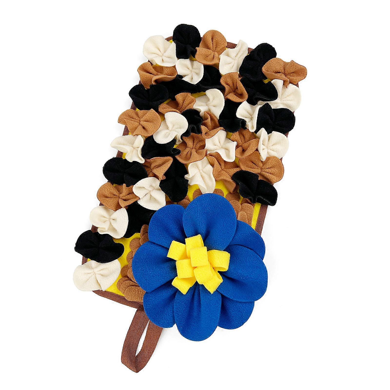 Flower Design Foraging Pad For Small Animals Engaging Feeding Toy Polyester Fabric Safe For Rabbit Hedgehogs Slow Eat Multicolor