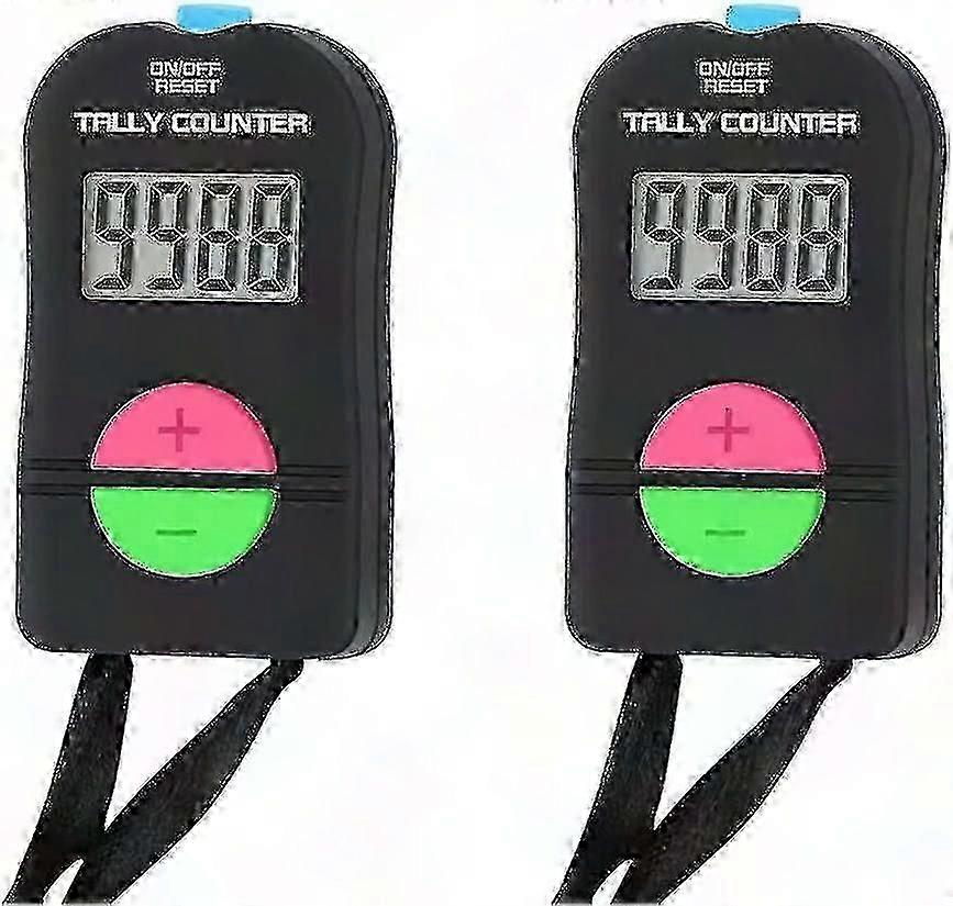 2 pz digitale contatore di conteggio manuale, clicker elettronico con cordino per il conteggio - aggiungi / sottrai modello