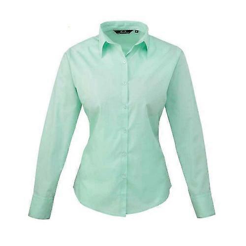 Premier Womens/Ladies Poplin Long-Sleeved Blouse