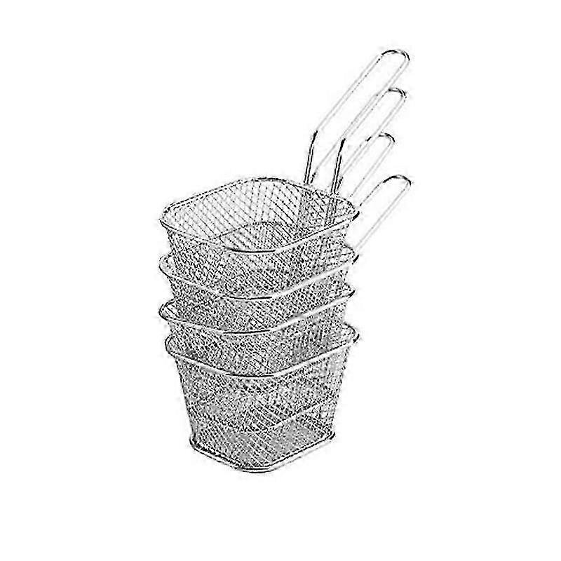 Mini Fry Baskets, Mesh Wire French Fries Chip Basket Net, Food Presentation Baskets French Fry Holder For Kitchen C