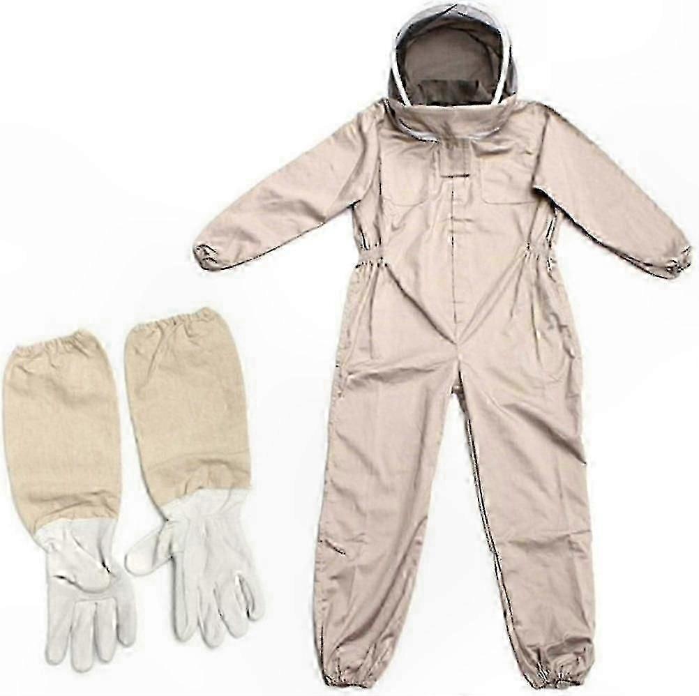 Protective Beekeeping Suit with Gloves Coverall Outfit for Beekeepers