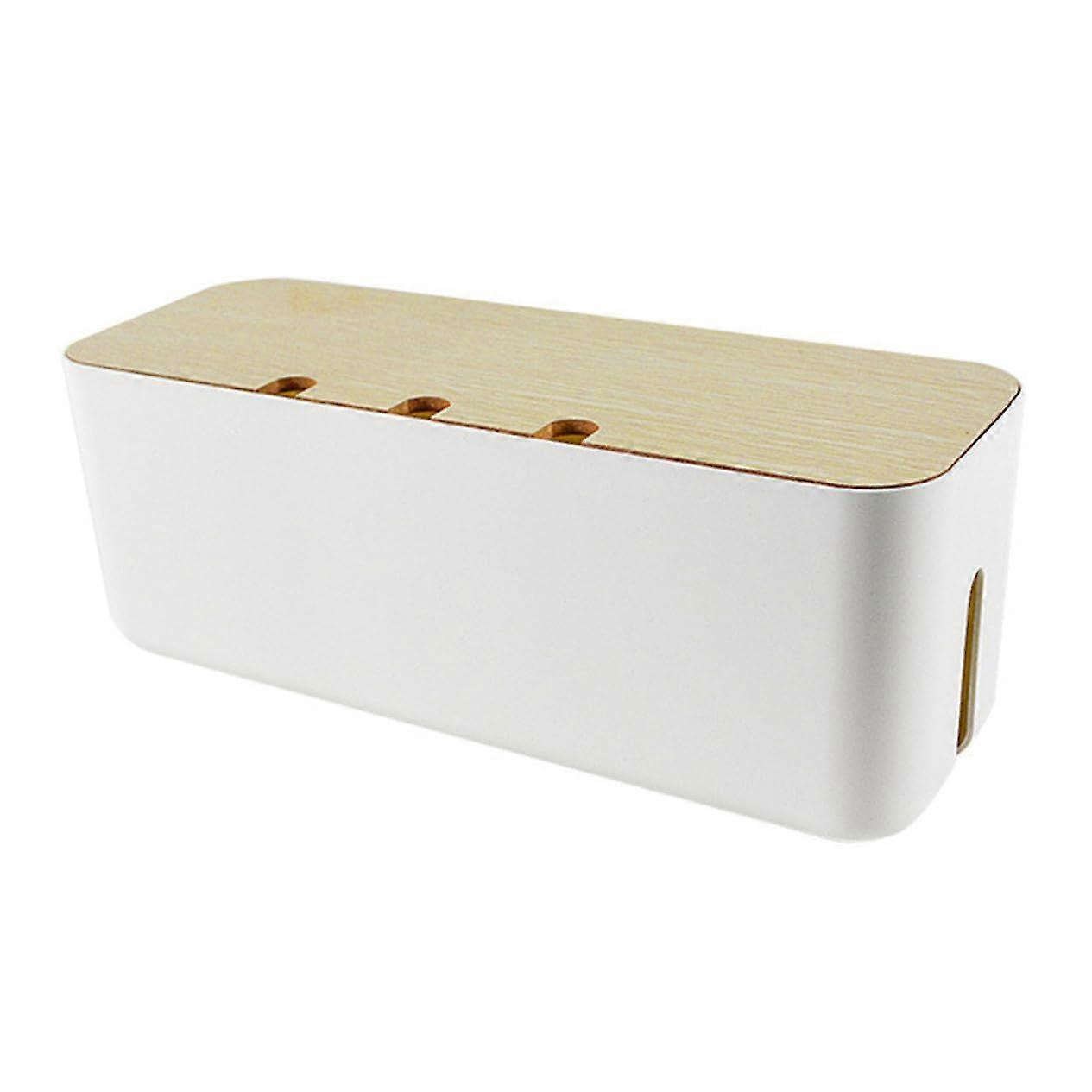 Cable Organizer Box For Power Outlets - Large Storage Solution For Charging Cables - Heat Resistant Design For Home Office