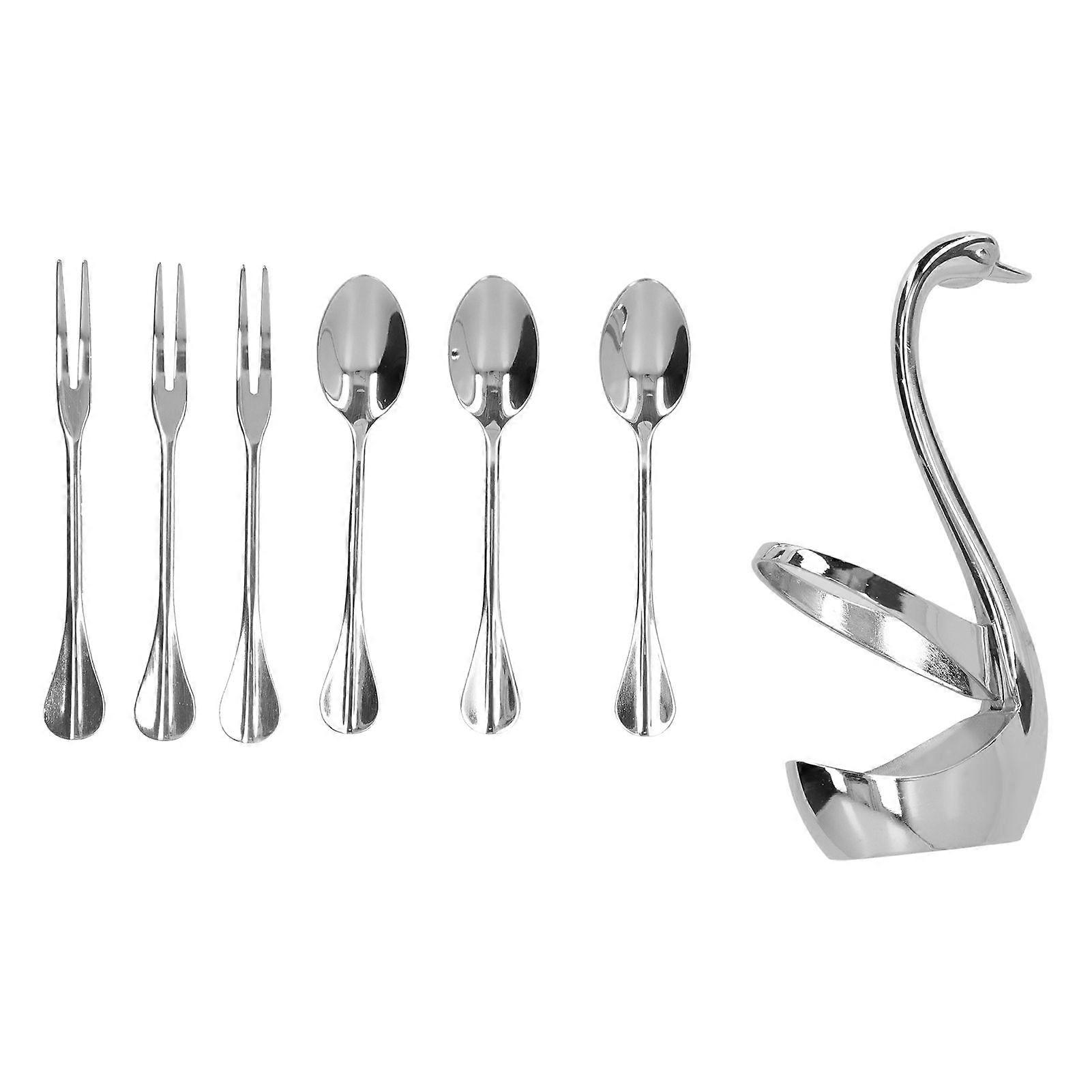 Elegant tableware storage rack, stainless steel kitchen tableware set with fork and spoon
