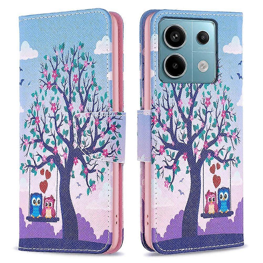 For Xiaomi Redmi Note 13 Pro 4G/Poco M6 Pro 4G Protective Folio Case Pattern Printing Leather Cover