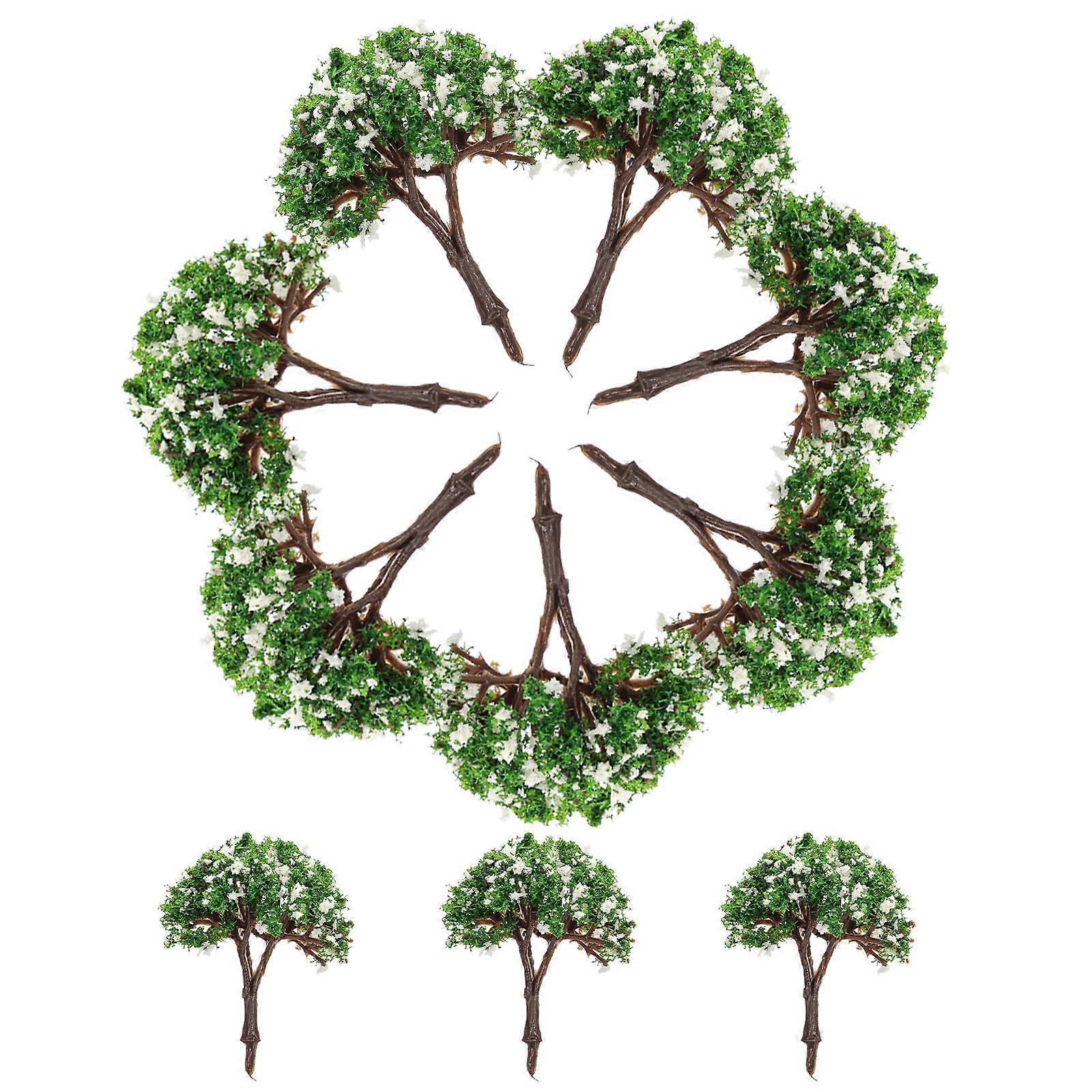 Green Miniature Trees for Crafts Decor Made of Plastic Lifelike Design Easy to Use in DIY Activities