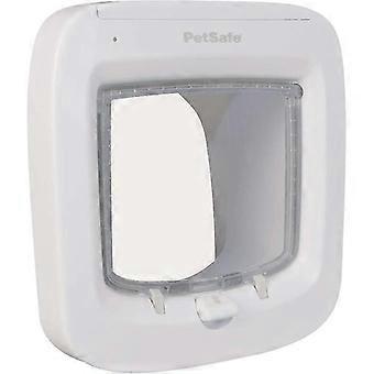Microchip Cat Door Selective Access Easy Installation 4 Manual Locking Options Energy Efficient Windproof Convenient White (New Version)
