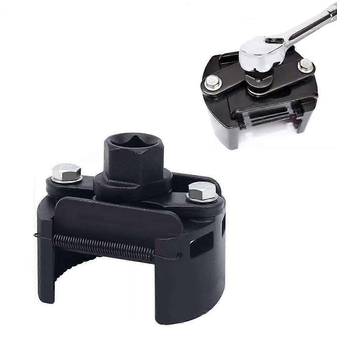 Adjustable Oil Filter Wrench 60-80mm, Universal 1/2 Inch Drive Oil Filter Removal Tool for Engine Filters, Black
