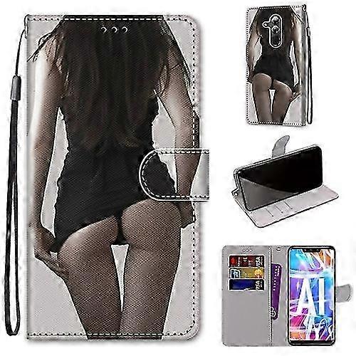 For Huawei Mate 20 Lite / Maimang 7 Coloured Drawing Cross Texture ...