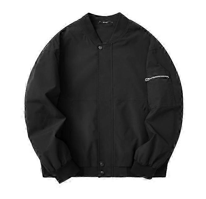 Solid color baseball collar flight suit jacket men