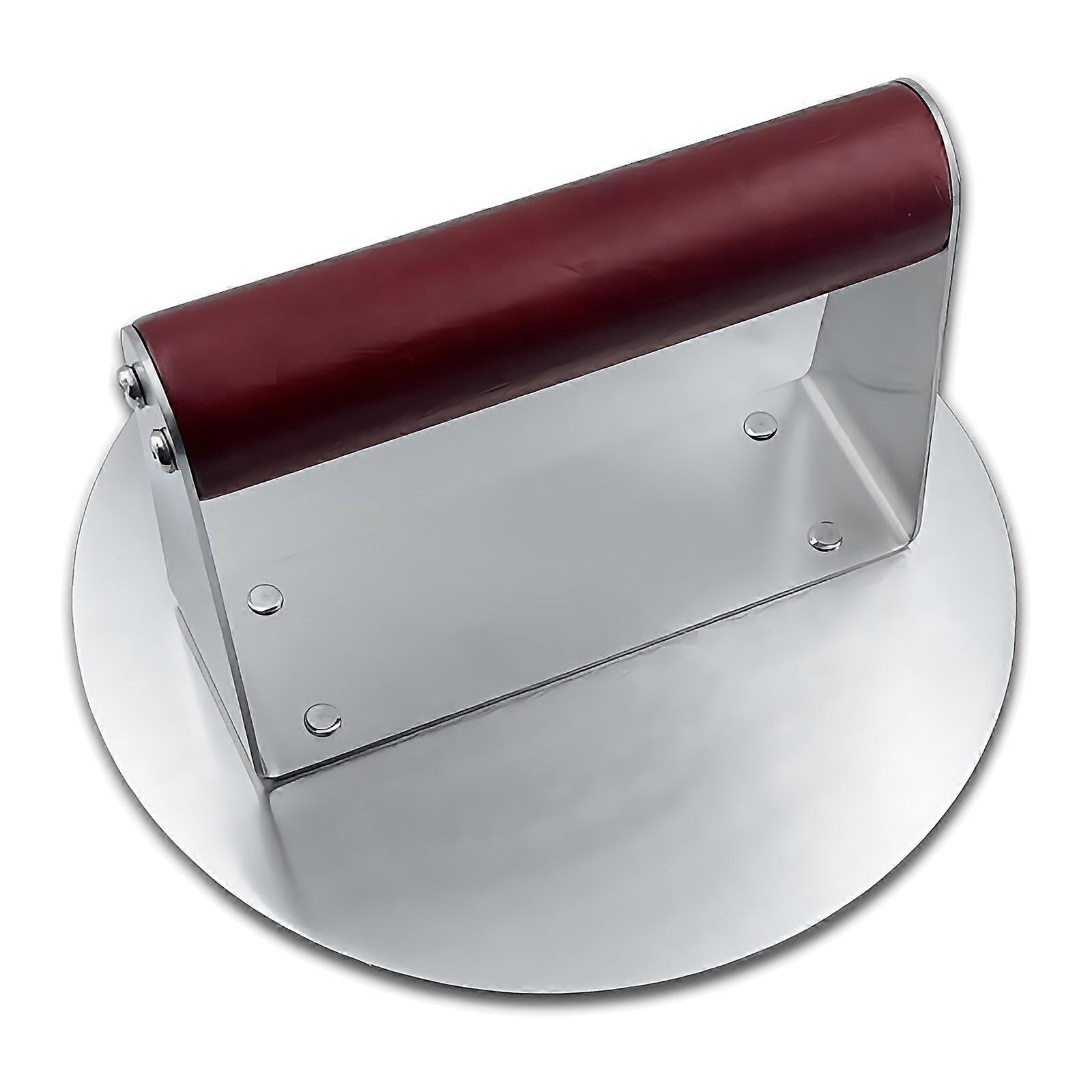 Multipurpose Manual Burger Press Tool Beechwood Handle Nonslip Design Stainless Steel Base Hamburger Flattener Multicolor