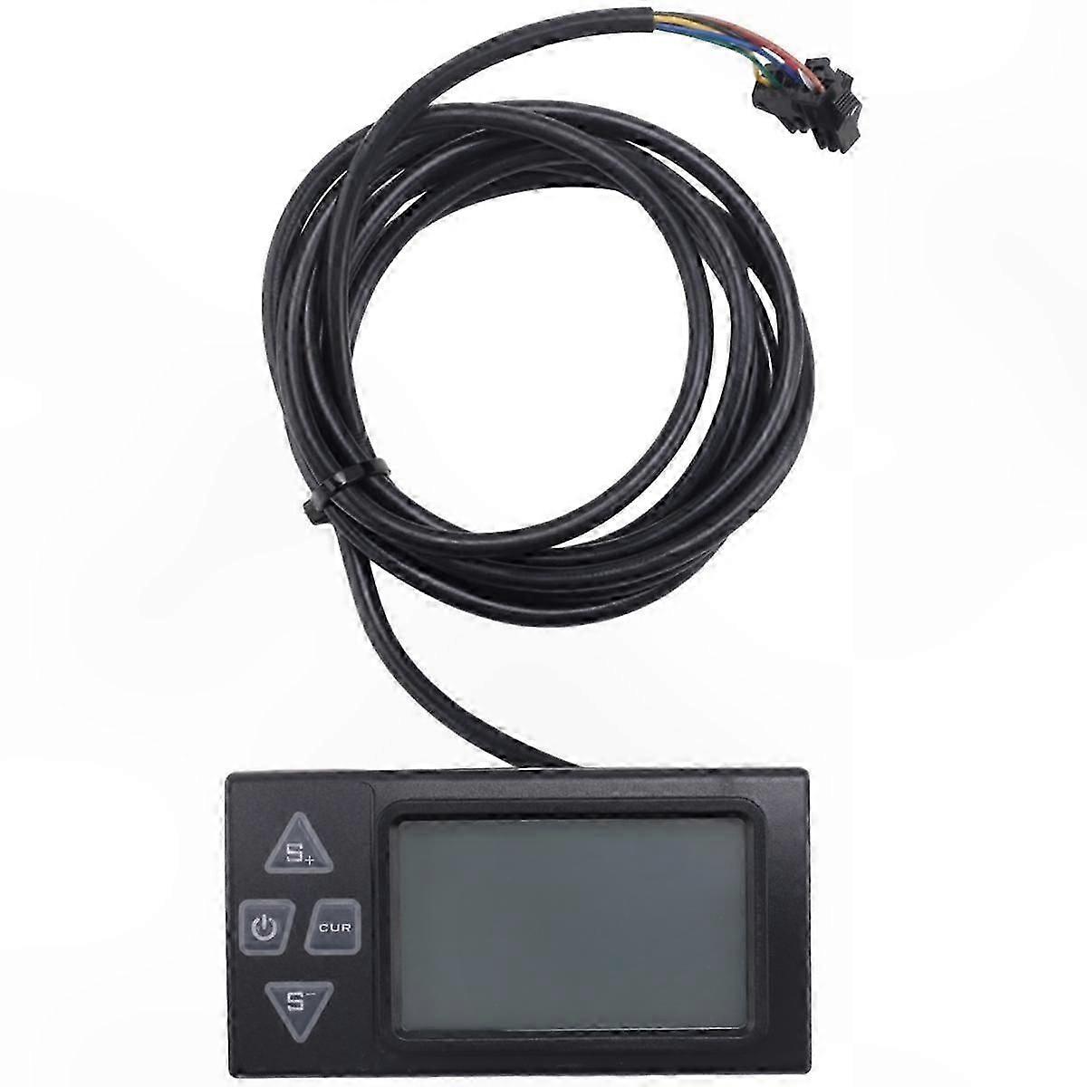 LCD Display for Electric Bike with SM Plug, Compatible with BLDC Controller, 24V-36V, Black Control Panel
