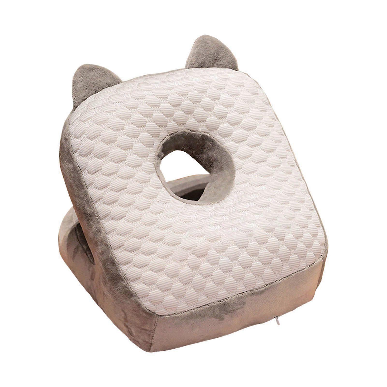 Nap Face Pillow Comfortable Breathable Soft Easy to Clean Table Sleeping Pillow for Library Office Home Pale Grey Cat