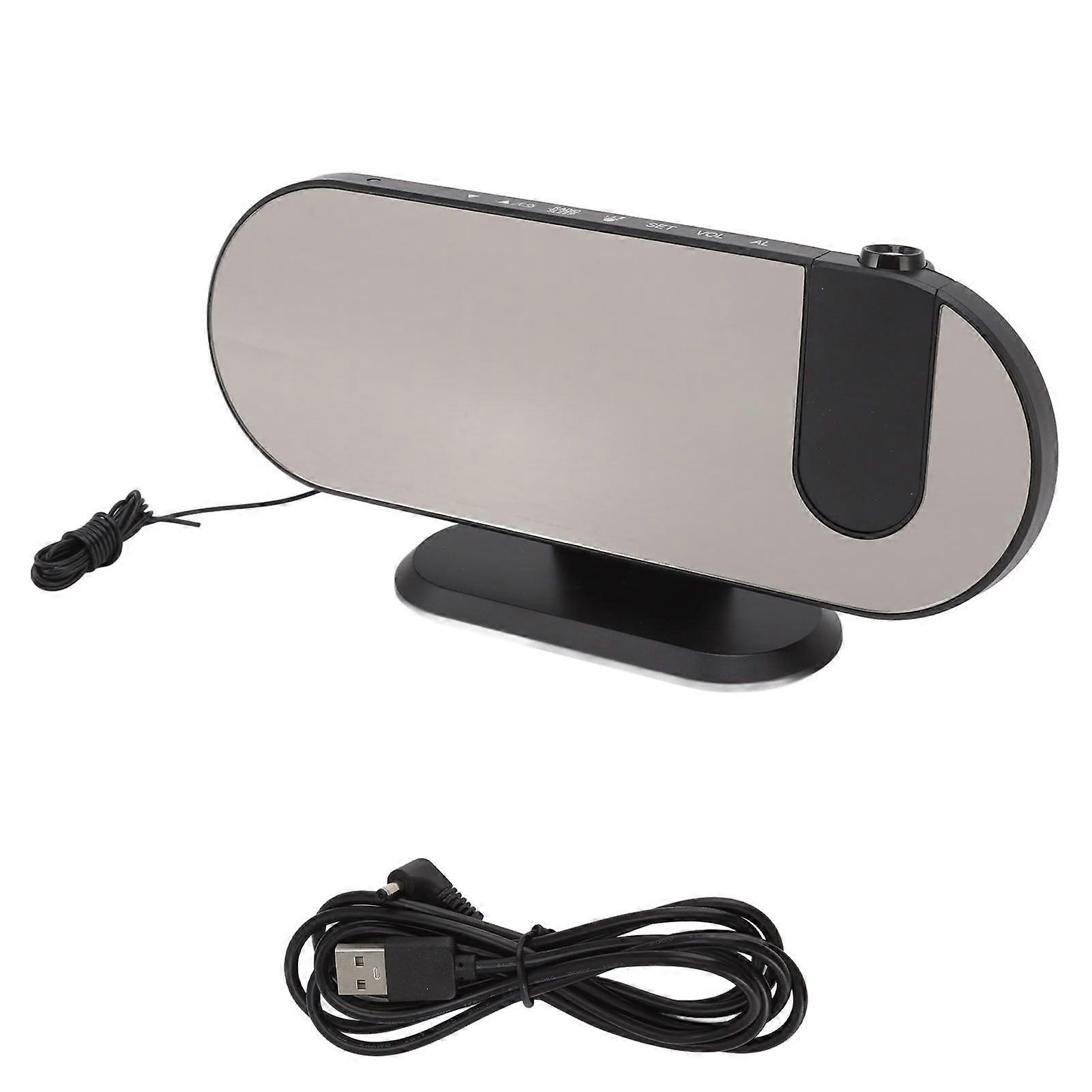 Projection Alarm Clock USB Powered Mirror Display Design High Brightness LED Light Source Ceiling Digital Alarm Clock