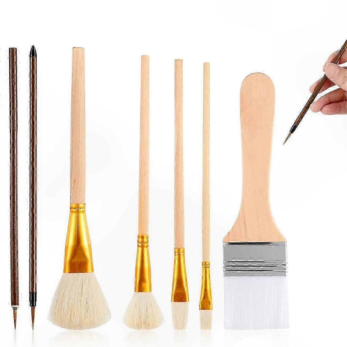 Ceramic Glaze Tool Set, 7PCS Pottery Brushes with Various Shapes for Art and Craft Projects