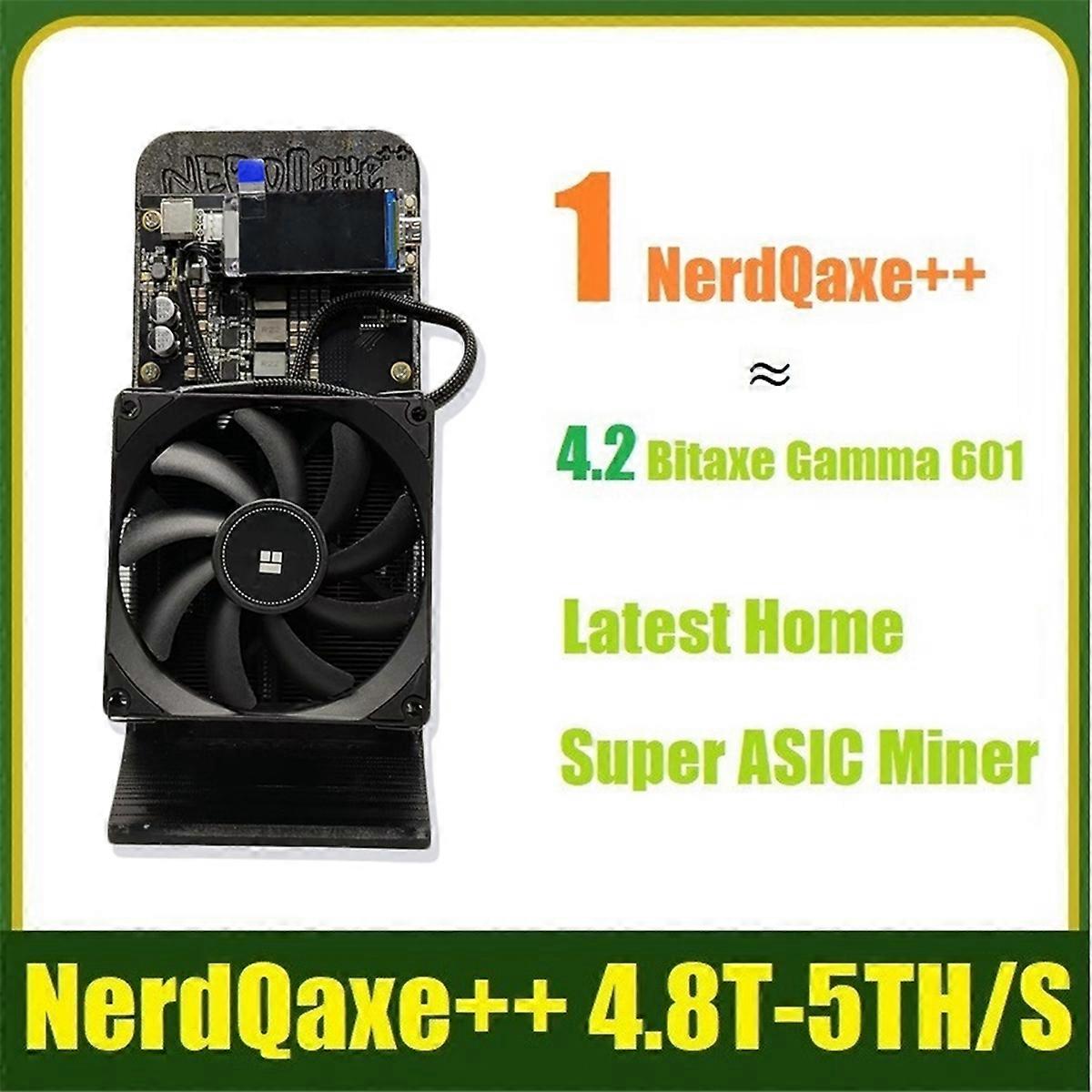 NerdQaxe++ 4.8TH/S BTC Solo Miner 75W 4XBM1370 ASIC Chip Open Source  Bitcoin Crypto