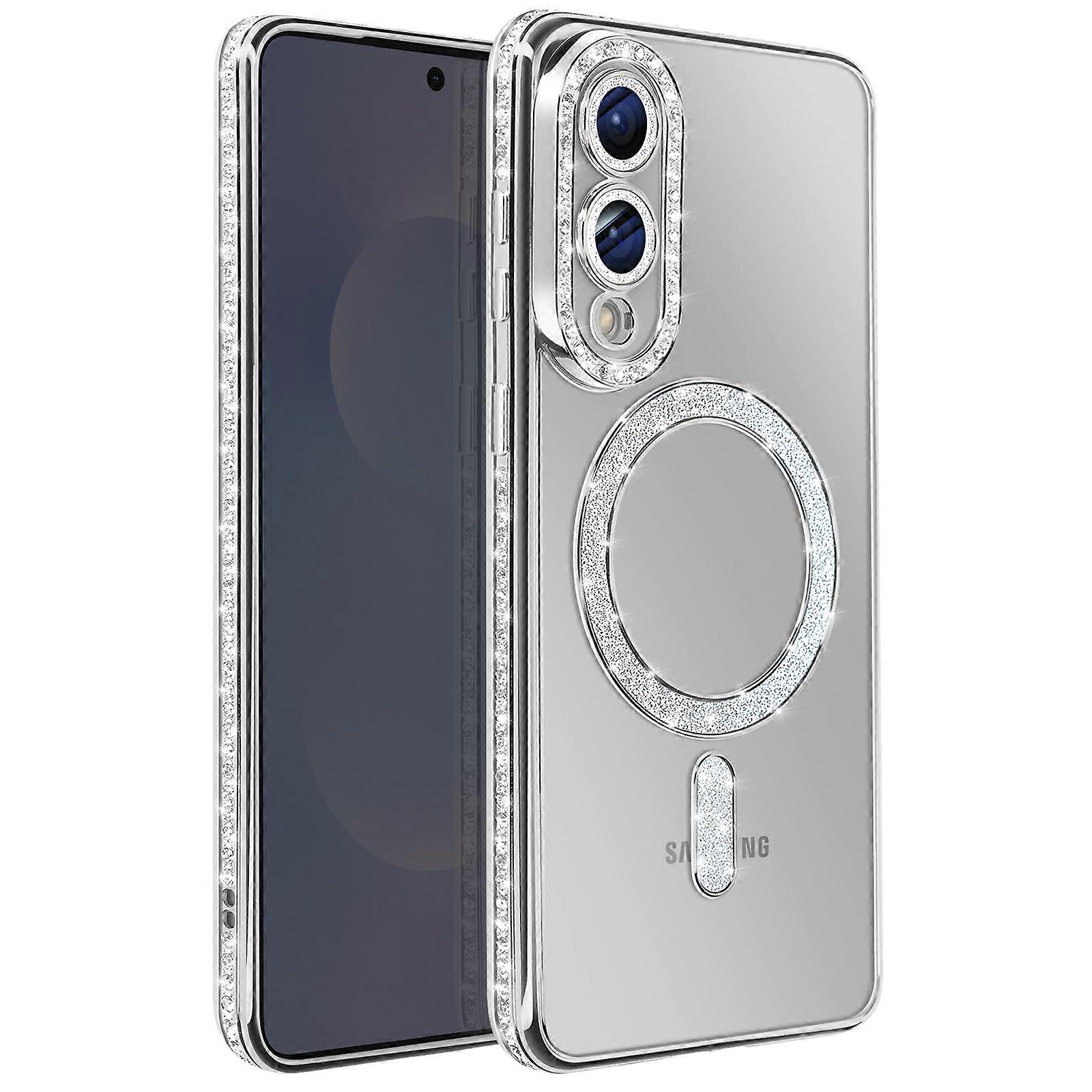 Case for Galaxy S25 Edge Compatible with MagSafe with Rhinestone Border