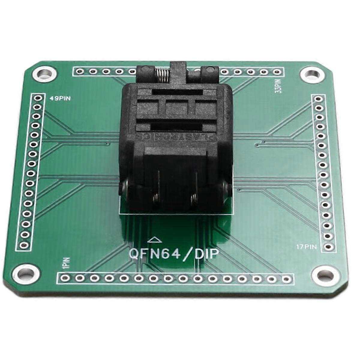 64QN50S19090 Plastronics Programming Adaper QFN64 to DIP IC Test and Burn in Socket 0.5mm Pitch Package Size 9x9mm