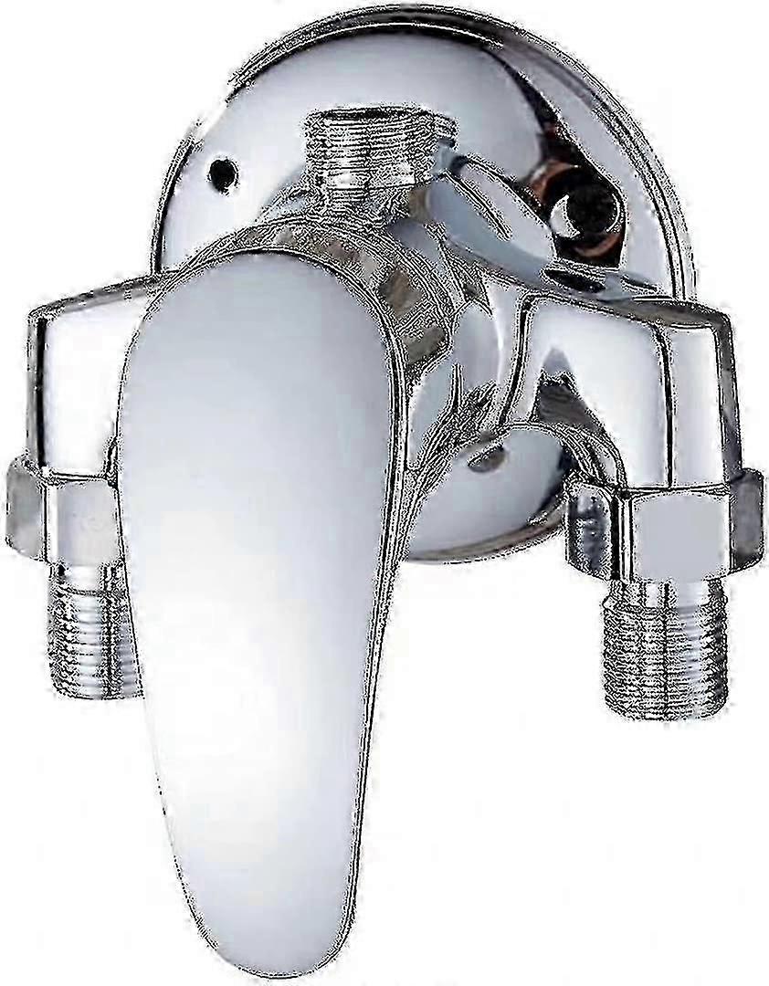 Chrome Bathroom Faucet with Single Lever Wall-Mounted Shower Mixer Suitable for Cold and Hot Water