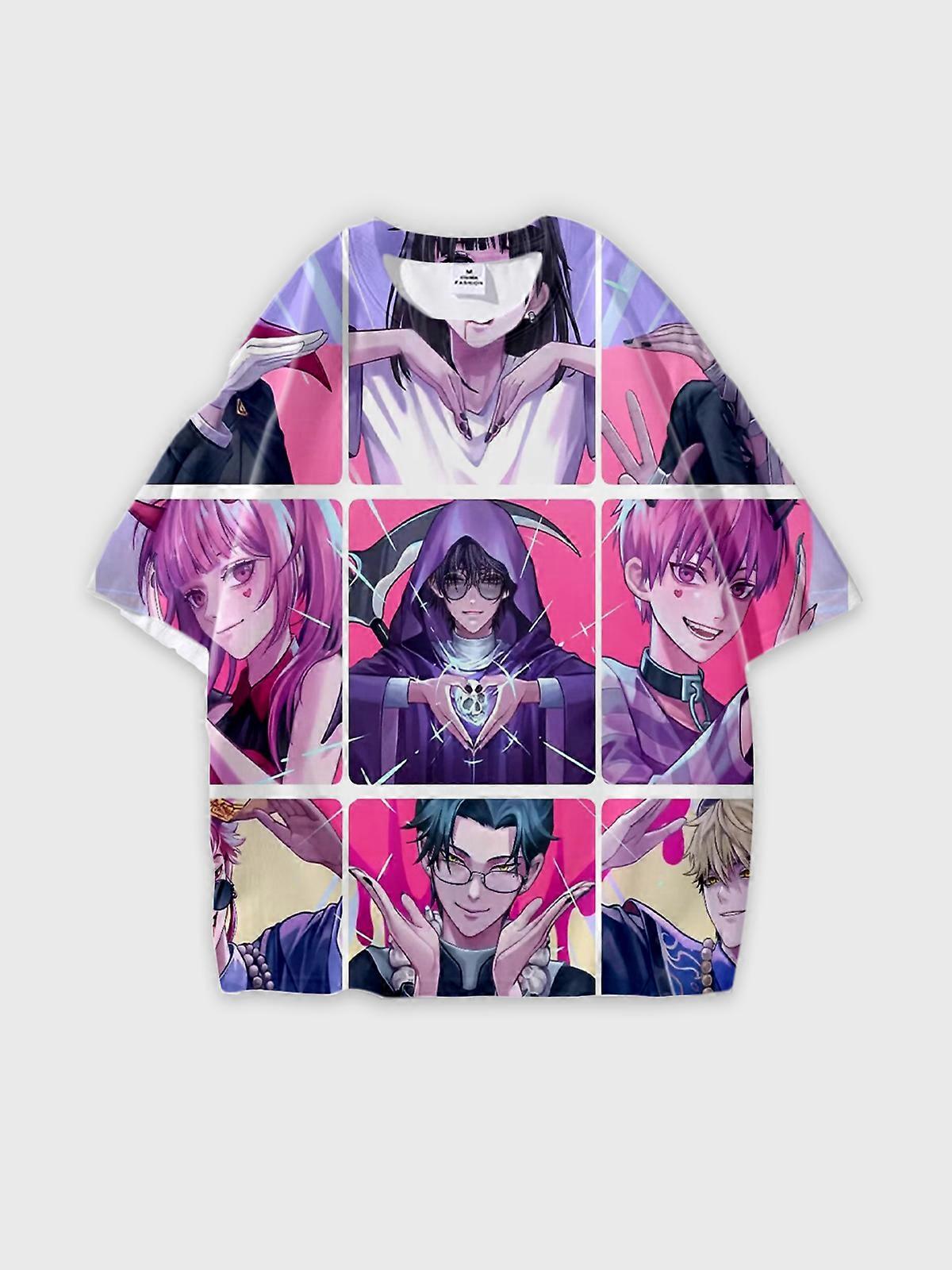 T-Shirt Round Neck, Loose Short Sleeve Link Click Graphic Tee, Unisex Summer Casual Top W3012