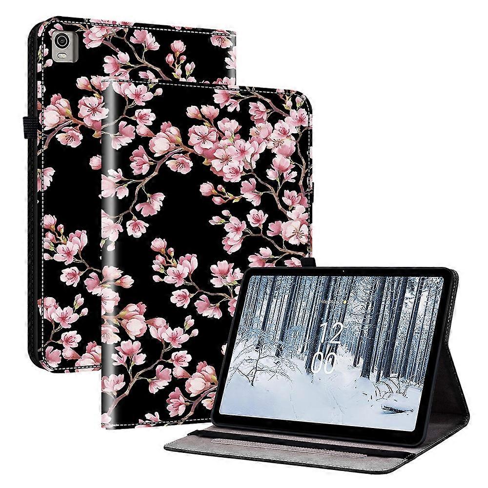 Compatible For Nokia T21 Case Pattern Printing PU Leather Tablet Cover with Card Slots Stand