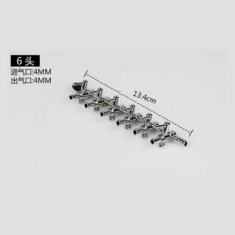 Air Splitter Flow Control Valve Fish Tank Oxygen Pump Accessories With Rubber Cap 6-Way Fish Tank Air Flow Control Lever Valve Distributor Splitter Si