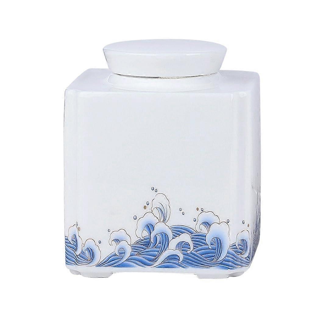 Ceramic Tea Storage Jar Sealed Can for Pu'er Tea - Small Portable Kung Fu Tea Set Food Storage Container
