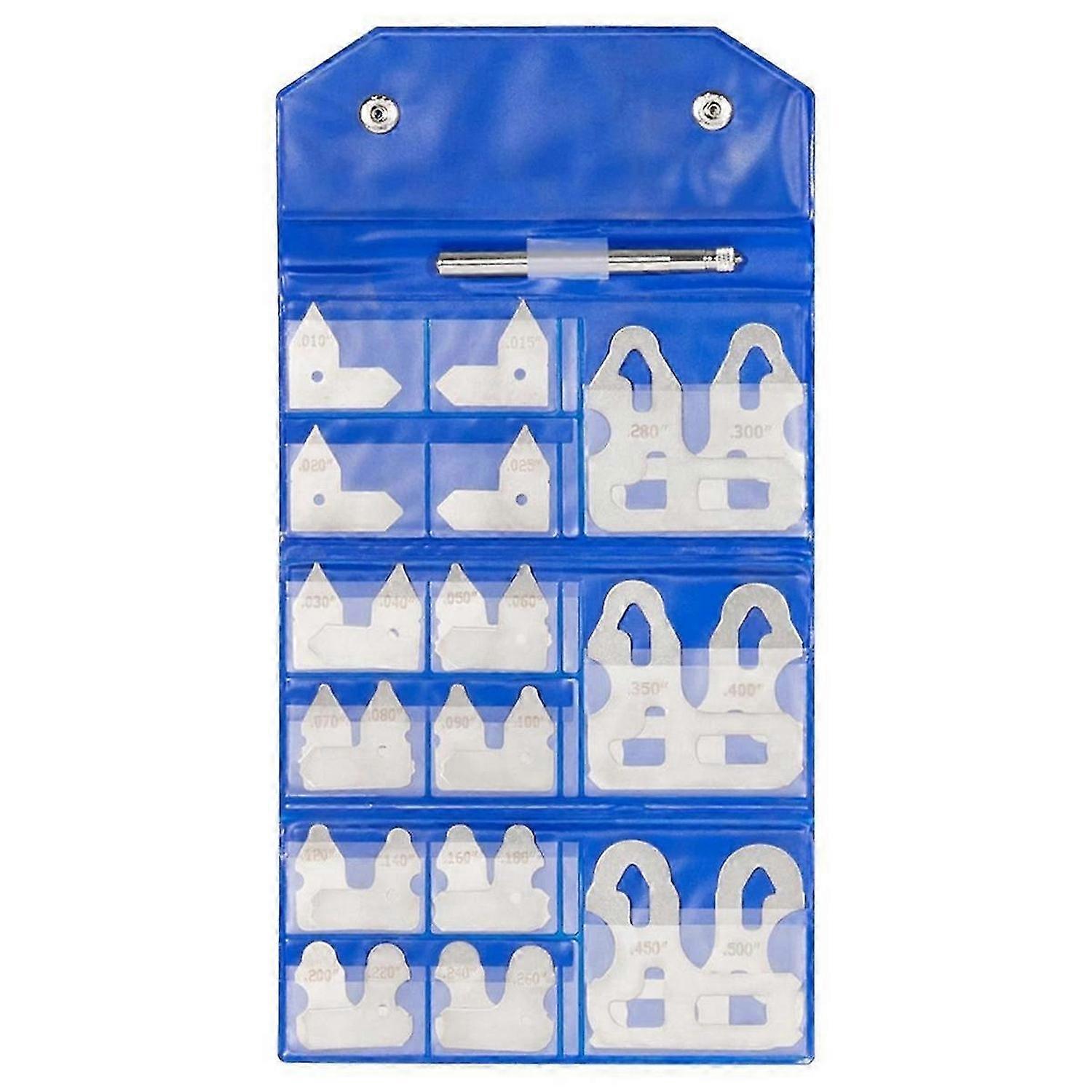 26 Pc Radius Gauge Set 0.010 to 0.500Inch Gauges with Holder, 3602-5025 Radius Measuring Tool
