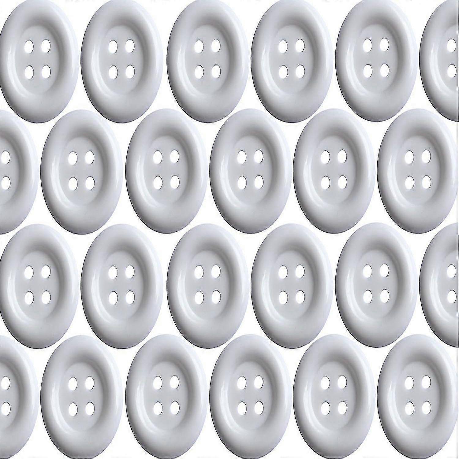 Large Size White Buttons Pack of 40 -HK908