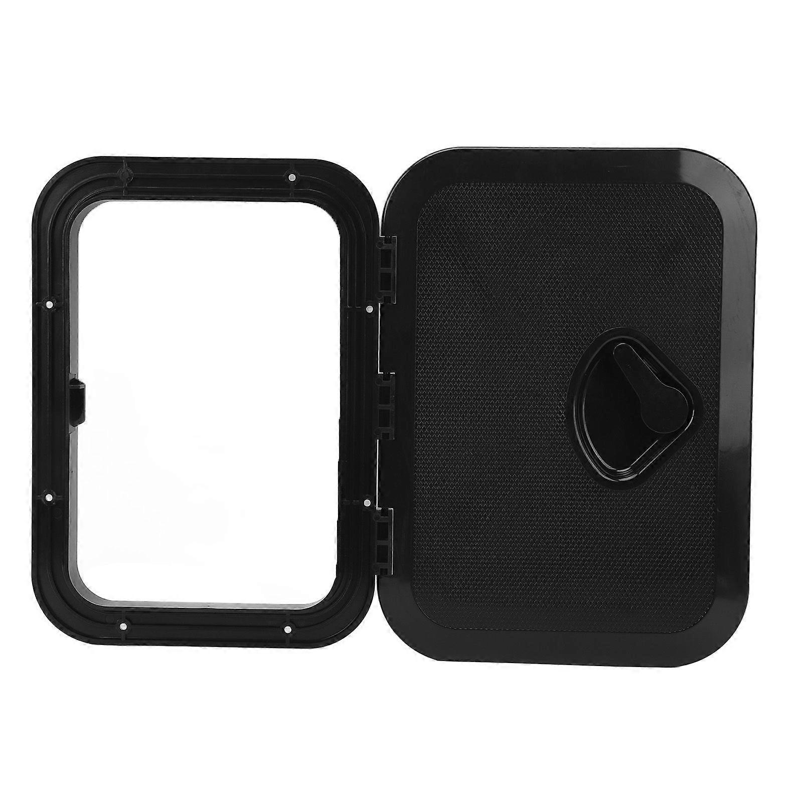 Marine Boat Deck Hatch Black Rectangle ABS 105/8 X143/4 Inch Boat Deck Hatch Lids for Marine Yacht RV Black