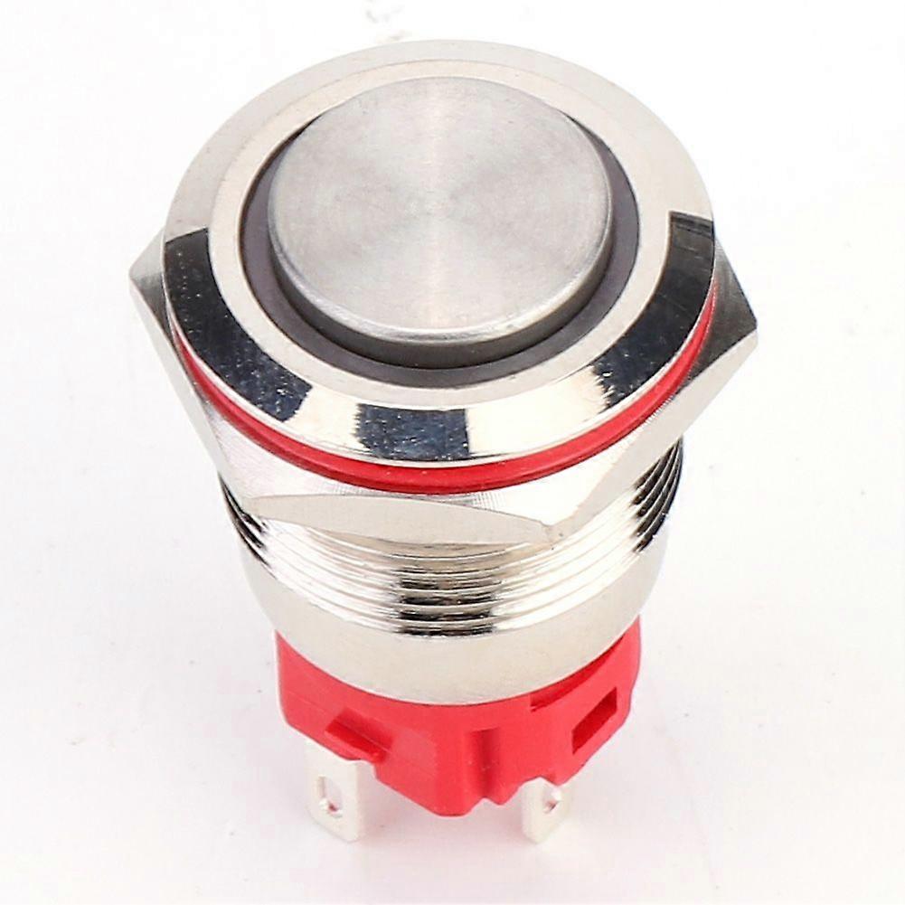 Metal Push Button Switch DC9~30V 19mm 1NO 1NC Self Locking Switch with Light Yellow(Ring High Head Self locking )