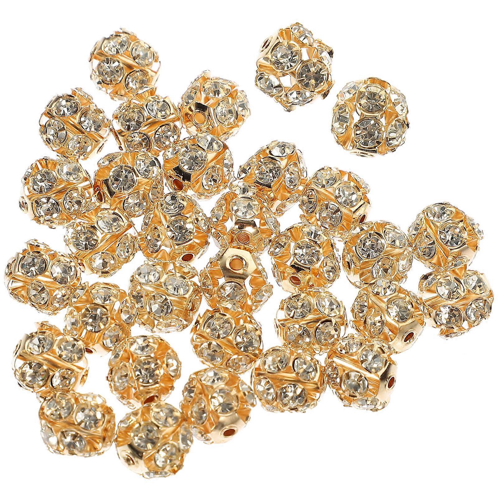 Diamond Beads Drill Ball Bracelet Spacer Beads for DIY Use 90Pcs Set