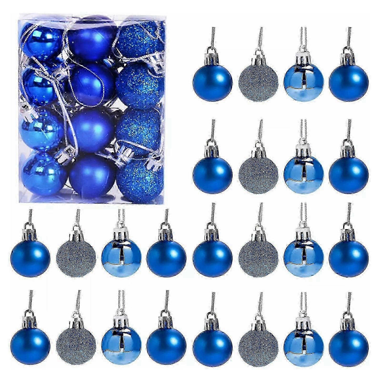 24Pcs Christmas Balls Shatterproof Xmas Tree Ornaments Hanging Balls Decor