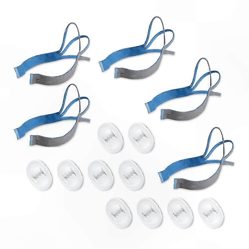Nasal Pillow Mask Kit with Adjustable Straps and Replacement Clips for CPAP Devices (5-Piece Set)