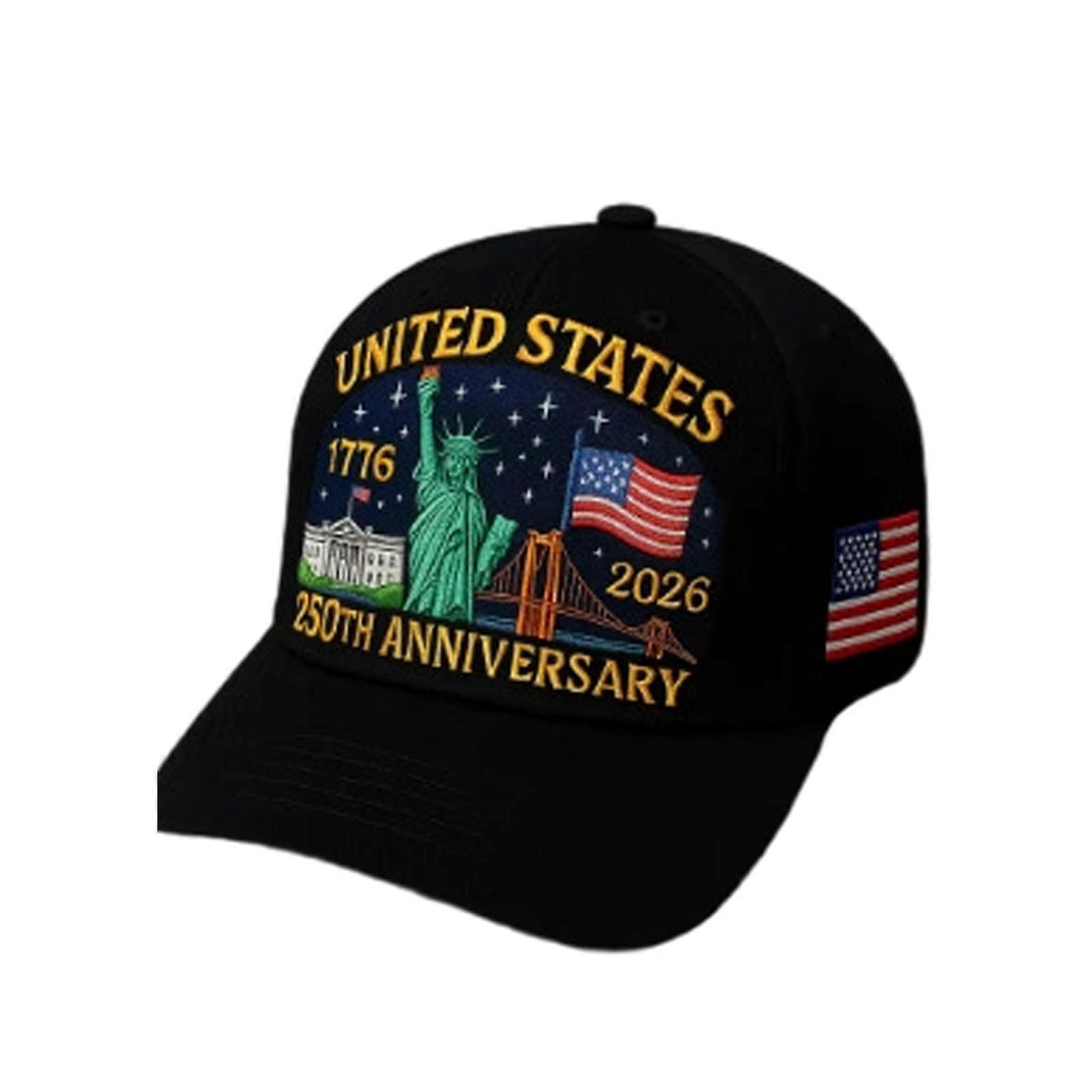 Adjustable American 250th Anniversary Cap 3D Printing Breathable Cotton Baseball Cap For Sports Event Daily Use Multicolor