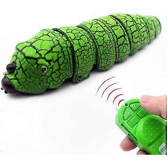 Remote Control Inchworm Caterpillar Electronic Toy Realistic Bug Vehicle for Kids Gifts (Green)