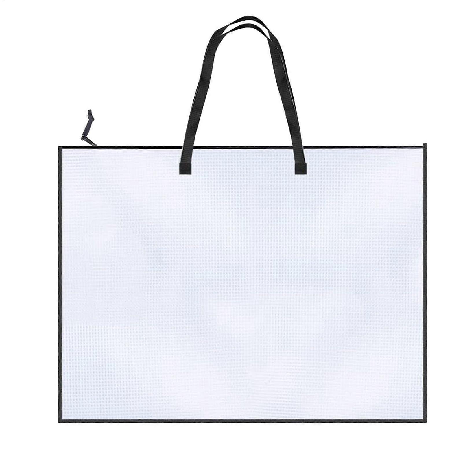 Artist Bag Poster Carrying Case 19 x 25 Inch With Handle And Zipper, Clear Folder For Documents Artwork School Use