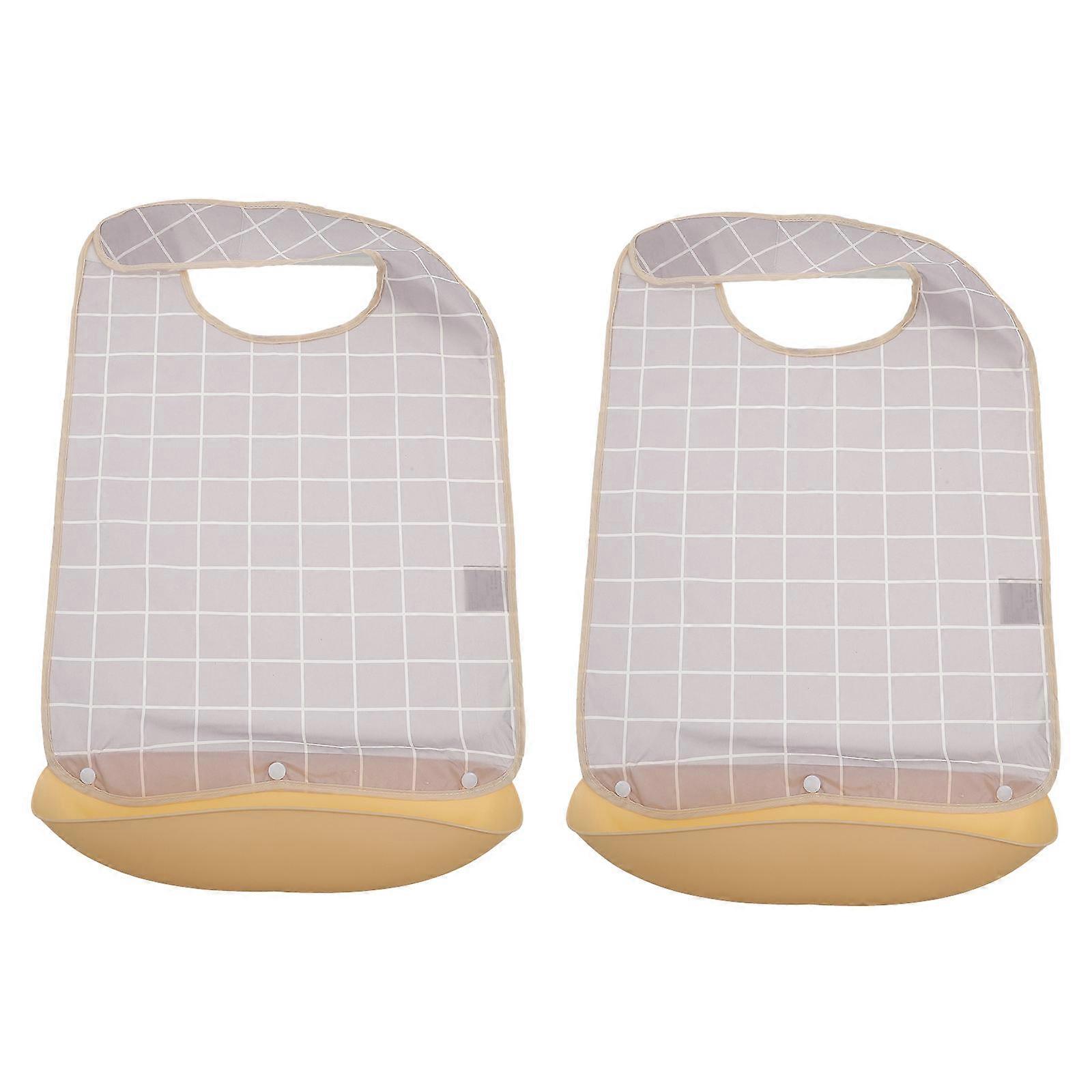 Polyester Waterproof Eating Apron for Adults in Grey Color 2Pcs Pack