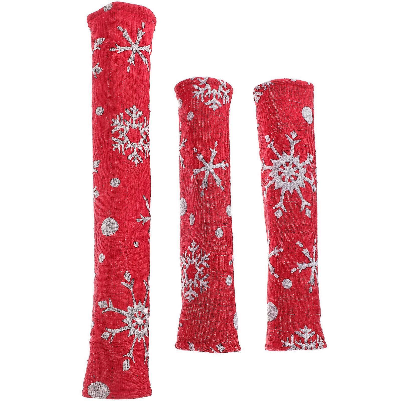 Kitchen Refrigerator Handle Cover Snowflake Motif for Protection 3Sets