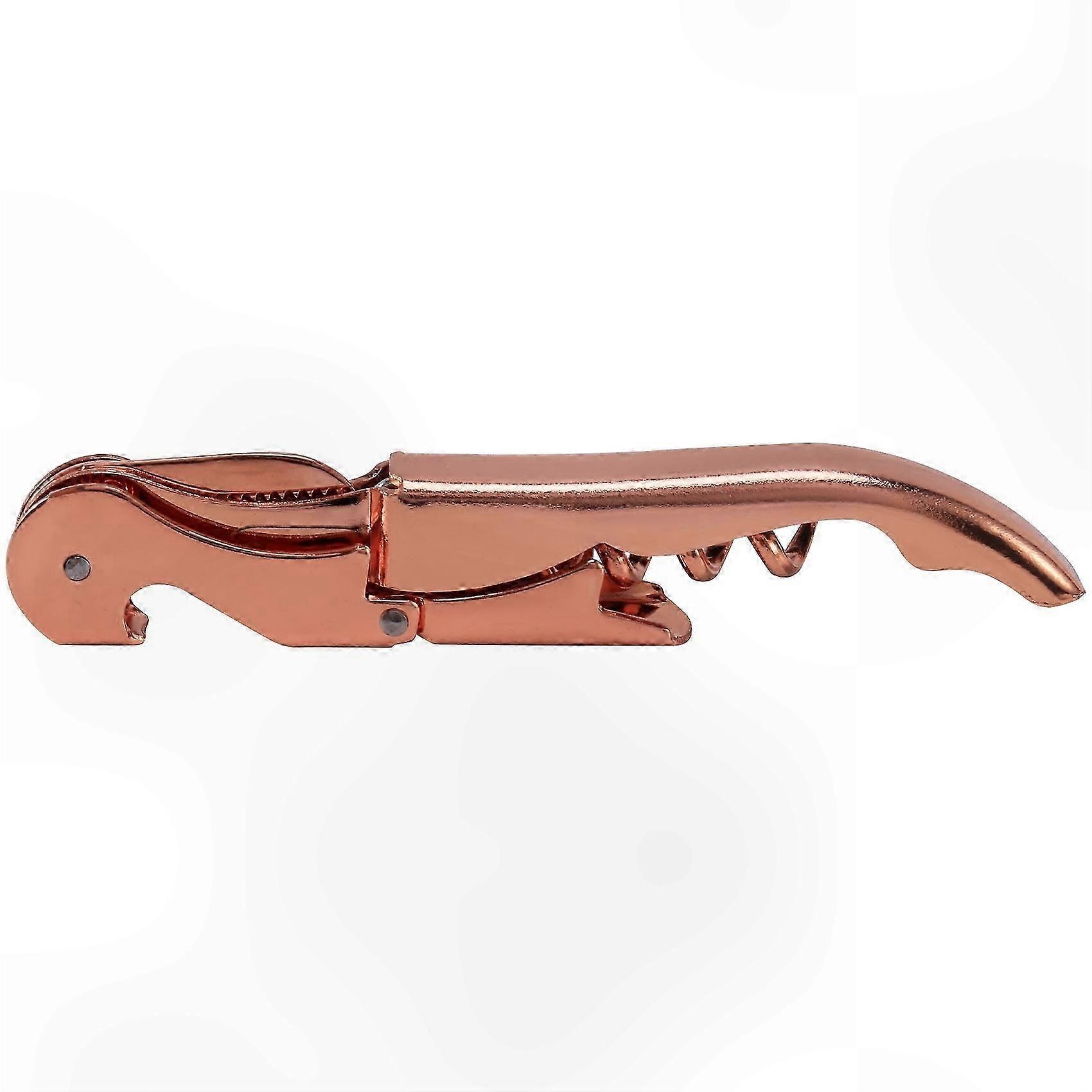 Stylish Rose Gold Wine Opener, Multi-Function Metal Corkscrew for Effortless Bottle Opening