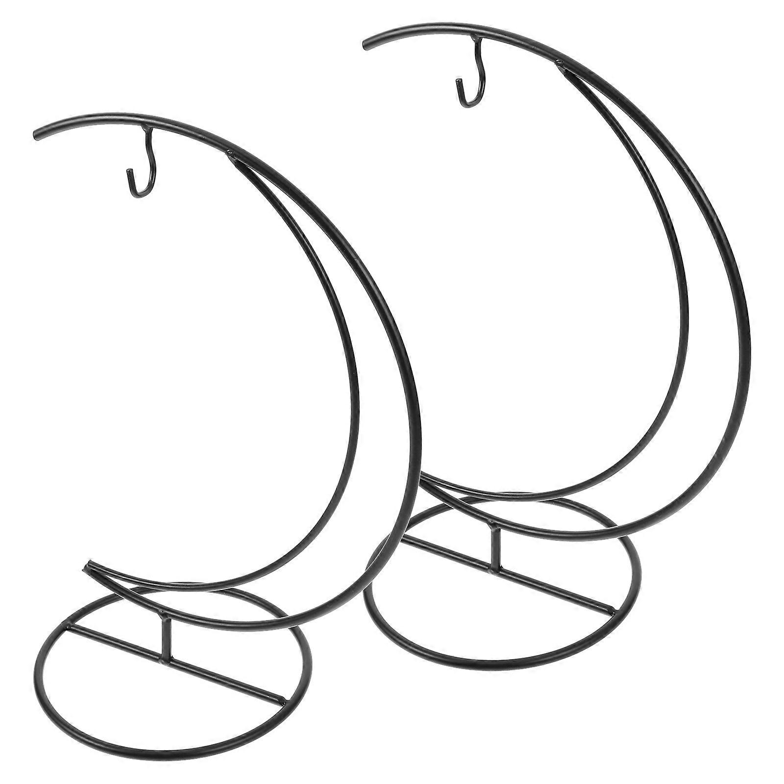 Artistic Hanging Hook 8 Pcs Moon-Shaped Display Stand For Home Decor Ideal For Glass Globes And Terrarium Holders Featuring A Stable Base Design
