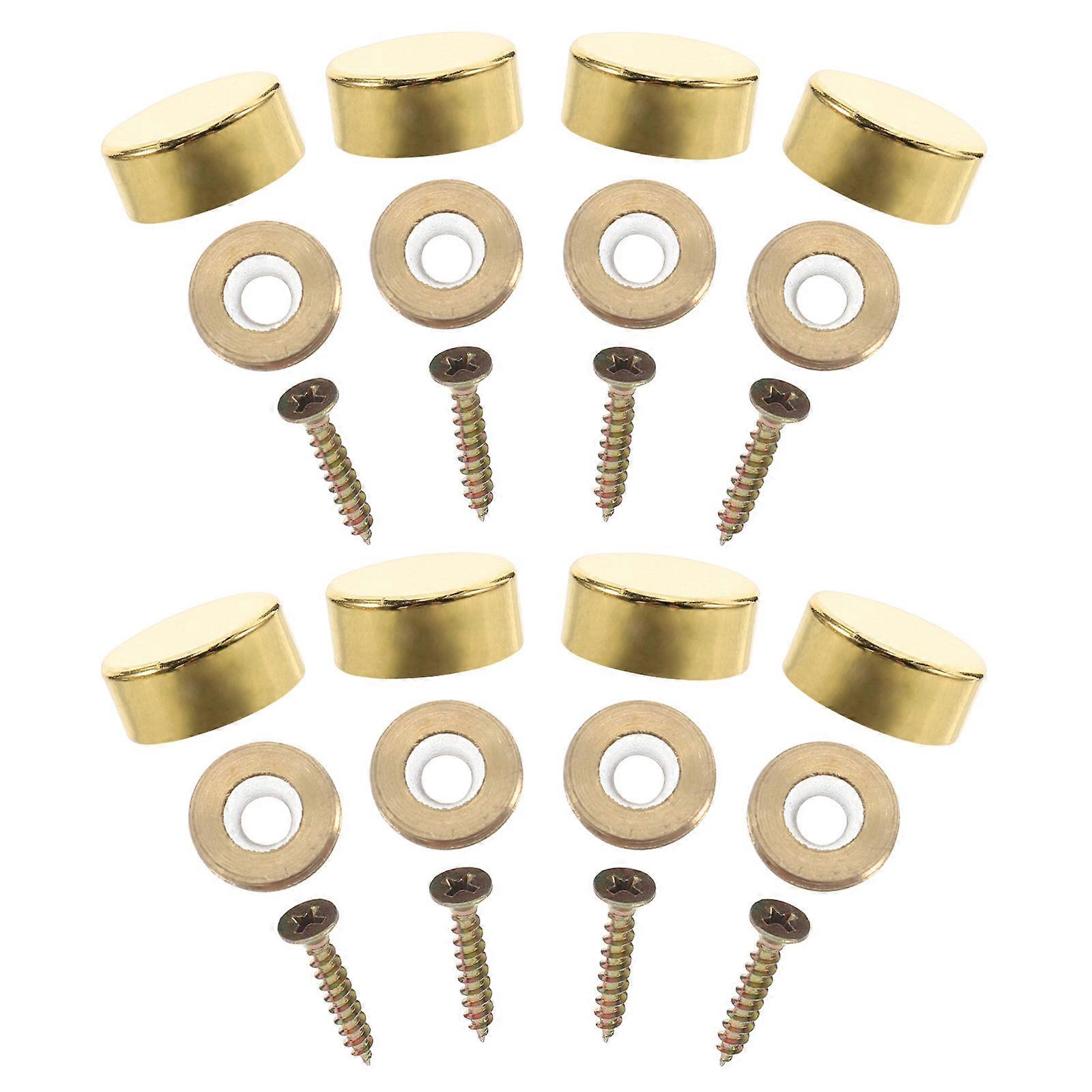 Metal Mirror Screws with Decorative Caps for Home Use 32Pcs Flat Nails